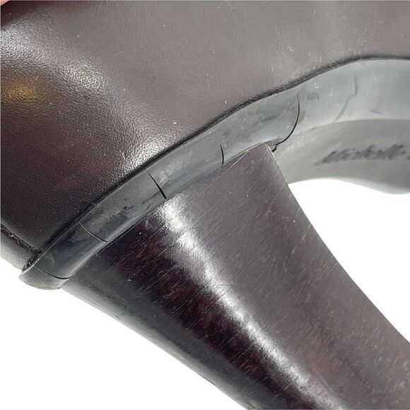 Michelle D Y2K Square Toe Heels Brown Size 10 Genuine Leather Block Heel Shoes - Picture 12 of 12